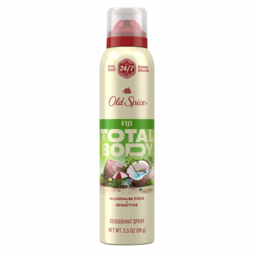 Old Spice Total Body Fiji Deodorant Spray, Aluminum Free Fiji, Dermatologist Tested Perspective: back