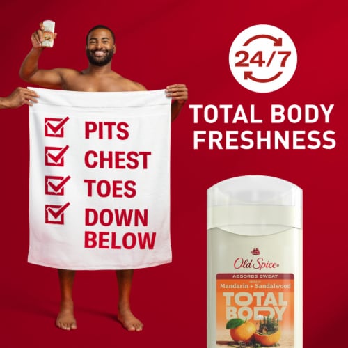 Old Spice Whole Body Deodorant Aluminum Free Stick Mandarin + Sandalwood Perspective: back