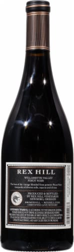 Rex Hill Willamette Valley Pinot Noir Oregon Red Wine Perspective: back