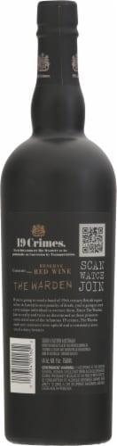 19 Crimes The Warden Red Blend Wine Perspective: back