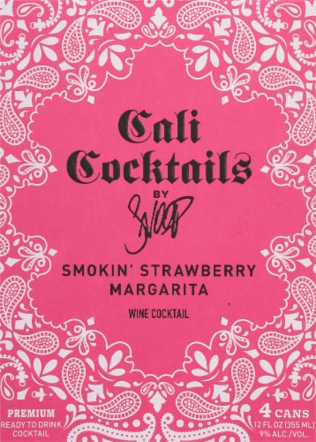 Cali Cocktails Smokin' Strawberry Margarita Wine Cocktail Cans Perspective: back