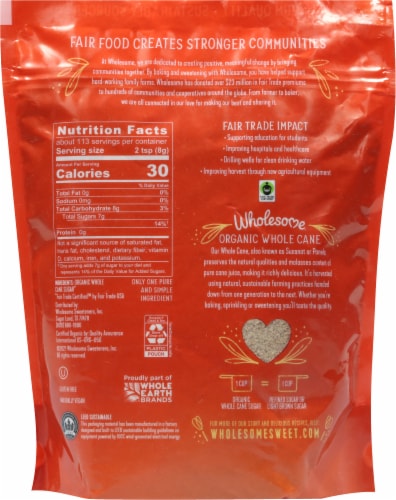 Wholesome Sweeteners Organic Sucanat Sugar Cane Perspective: back