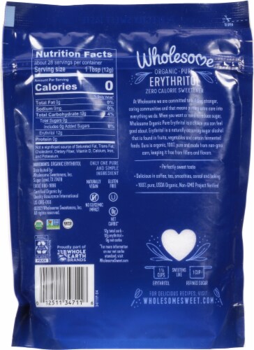 Wholesome™ Organic Pure Zero Calorie Sweetener Perspective: back