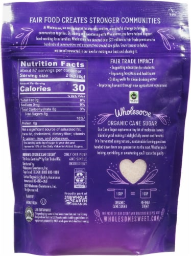 Wholesome™ Sweeteners Organic Cane Sugar Perspective: back