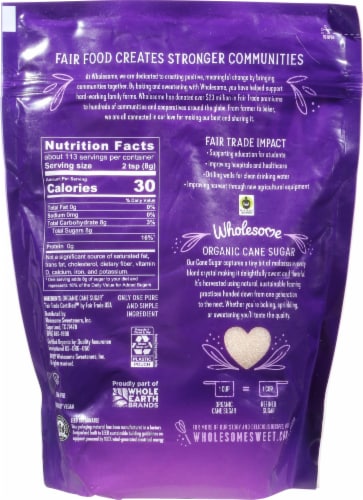 Wholesome™ Sweeteners Organic Sugar Evaporated Cane Juice Perspective: back