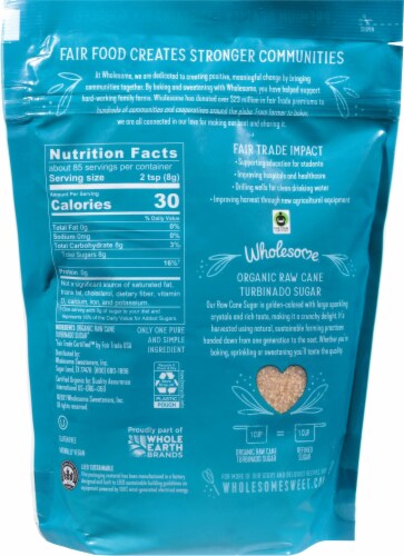 Wholesome™ Sweeteners Organic Raw Cane Turbinado Sugar Perspective: back