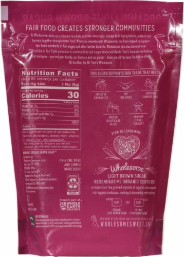 Wholesome™ Sweeteners Organic Light Brown Sugar Perspective: back