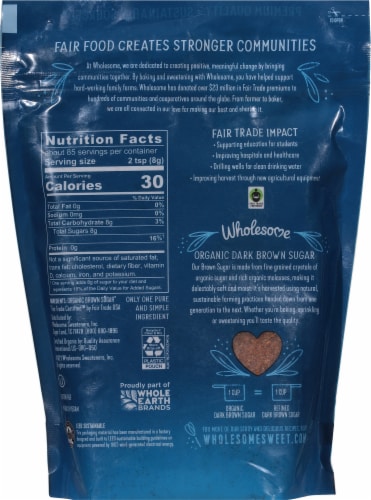 Wholesome™ Sweeteners Fair Trade Organic Dark Brown Sugar Perspective: back