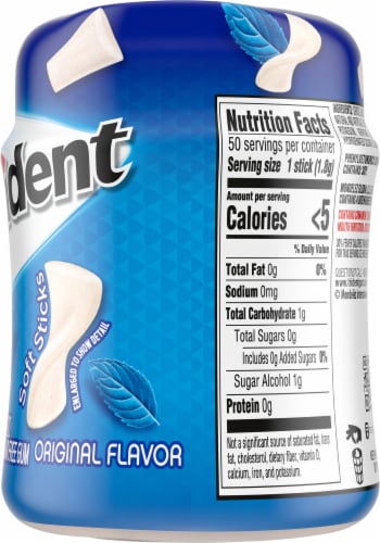 Trident Unwrapped Original Flavor Sugar Free Gum Perspective: back