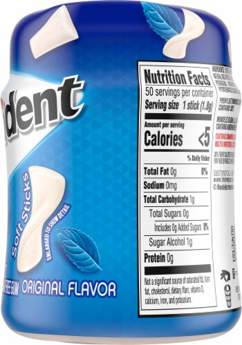 Trident Unwrapped Original Flavor Sugar Free Gum Perspective: back