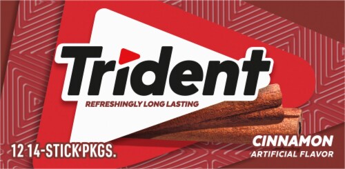 Trident Cinnamon Sugar Free Gum Perspective: back