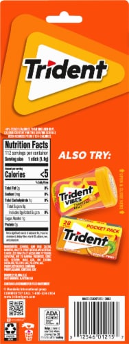 Trident Value Pack Tropical Twist Sugar Free Gum Perspective: back