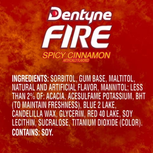 Dentyne Fire Spicy Cinnamon Sugar Free Gum Perspective: back