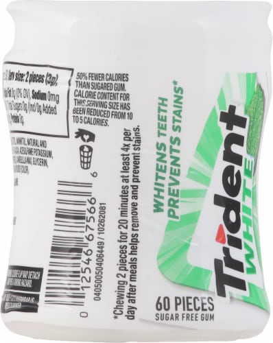 Trident White Sugar-Free Spearmint Gum Perspective: back