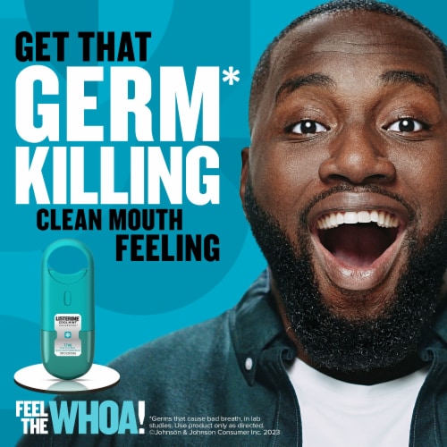 Listerine Pocketmist Cool Mint Flavor Sugar-Free Portable Oral Care Mist for Fresh Breath Perspective: back