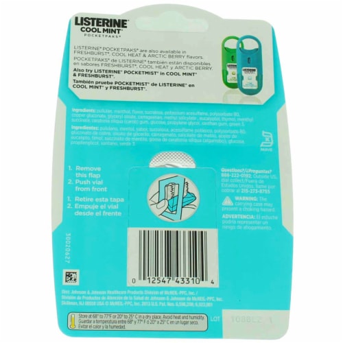 Listerine® Cool Mint® PocketPaks® Breath Strips Perspective: back