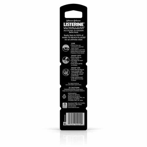 Listerine Ultraclean Access Mint Flosser Disposable Heads Perspective: back