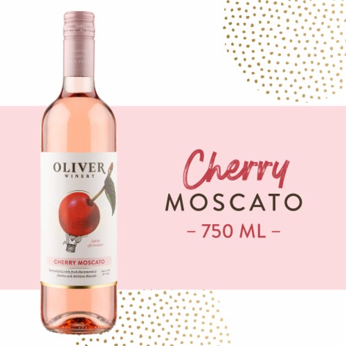 Oliver Winery Cherry Moscato Wine Perspective: back
