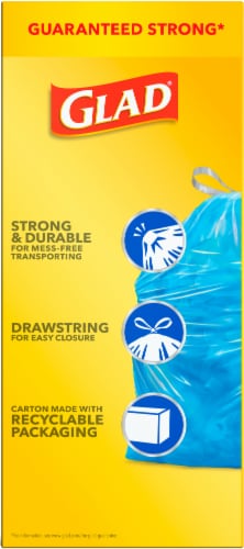 Glad 30 Gallon Recycling Large Drawstring Blue Trash Bags, 28 ct - Foods Co.