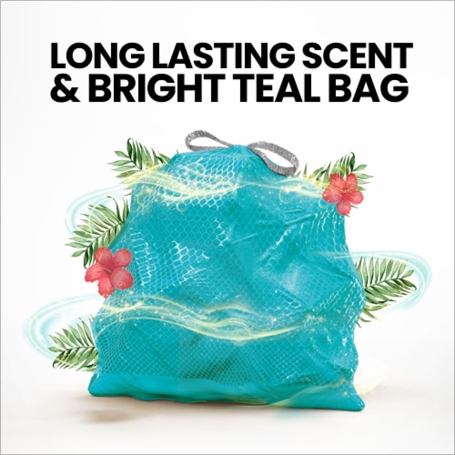 Glad ForceFlex MaxStrength Drawstring Bahama Bliss Scented Tall Kitchen Trash Bags 13 Gallon Perspective: back
