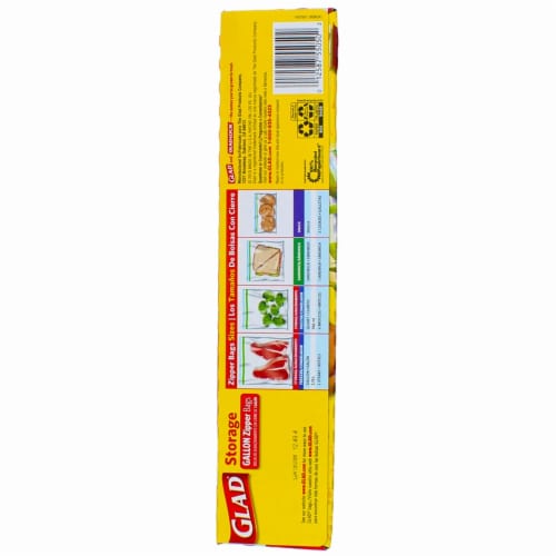 Glad Zipper Food Storage Freezer Bags - Gallon - 20 Count Perspective: back