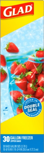 Glad Freezer Gallon Zipper Bags Perspective: back