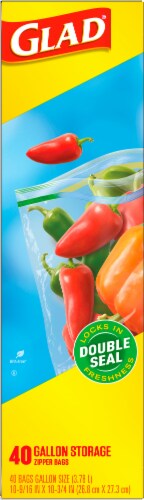 Glad® Gallon Zipper Food Storage Plastic Bags Perspective: back
