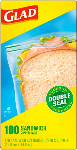 Glad® Zipper Food Storage Sandwich Bags Perspective: back
