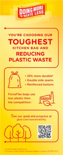 Glad® Force Flex Plus With Gain and Frebreze Trash Bags Perspective: back