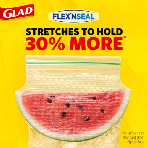 Glad FLEXN SEAL Gallon Freezer Storage Plastic Bags Perspective: back
