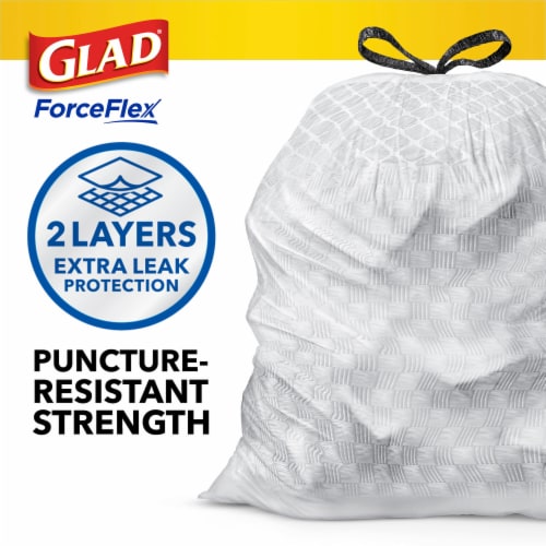 Glad ForceFlex Fragrance Free Tall Kitchen Drawstring Trash Bags Perspective: back