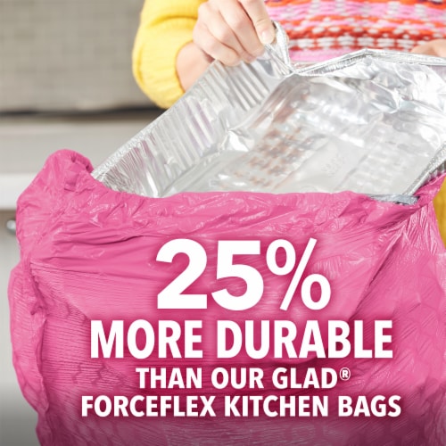 Glad ForceFlex MaxStrength Tall Kitchen Drawstring Cherry Blossom Trash Bags Perspective: back