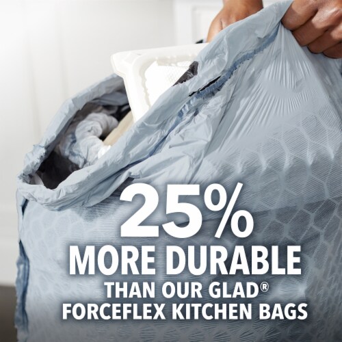 Glad ForceFlex MaxStrength with Clorox Lemon Fresh Bleach Scent Tall Kitchen Drawstring Trash Bags Perspective: back