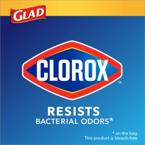 Glad with Clorox Lemon Fresh Bleach Scent Small Drawstring Trash Bags Perspective: back