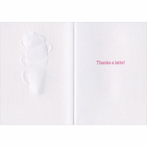 Avanti Stack Of Cups A-Press Glitter Thank You Card Perspective: back