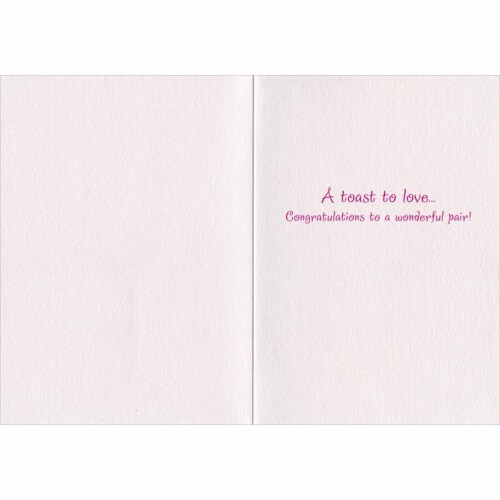 Avanti Champagne Couple A-Press Glitter Wedding / Marriage Congratulations Card Perspective: back