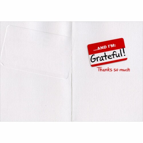 Avanti Hello Badge A-Press Thank You Card Perspective: back