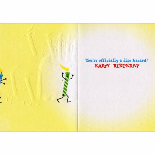 Avanti Running Birthday Candles A-Press Glitter Birthday Card Perspective: back