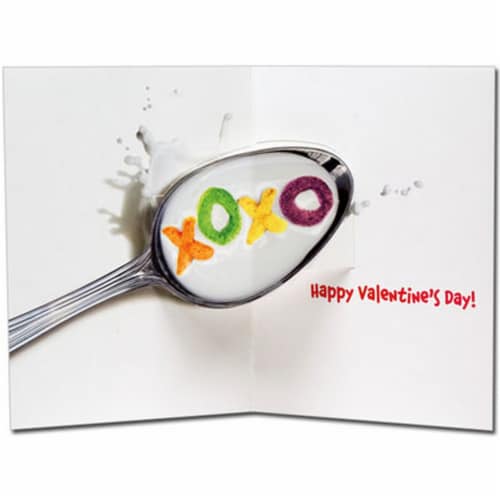Avanti Dog Alphabet Cereal Stand Out Pop-Up Valentine's Day Card Perspective: back