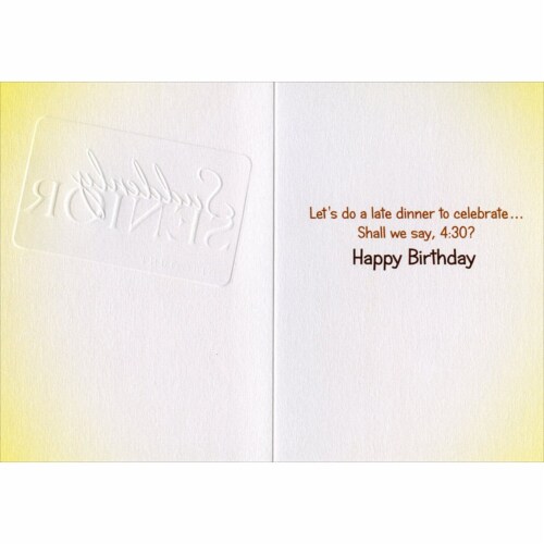 Avanti Senior Discount Card A-Press Birthday Card Perspective: back