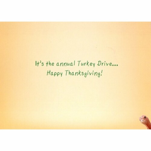 Avanti Turkeys in Station Wagon Funny / Humorous Thanksgiving Card Perspective: back