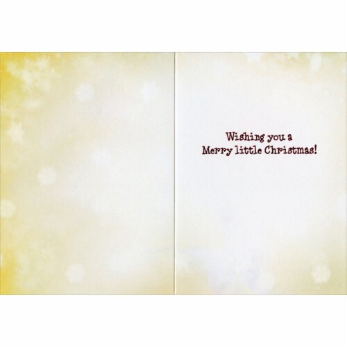 Avanti Chipmunk in Red Hat with Pine Cone Tree and Gold Star Premium Christmas Card Perspective: back