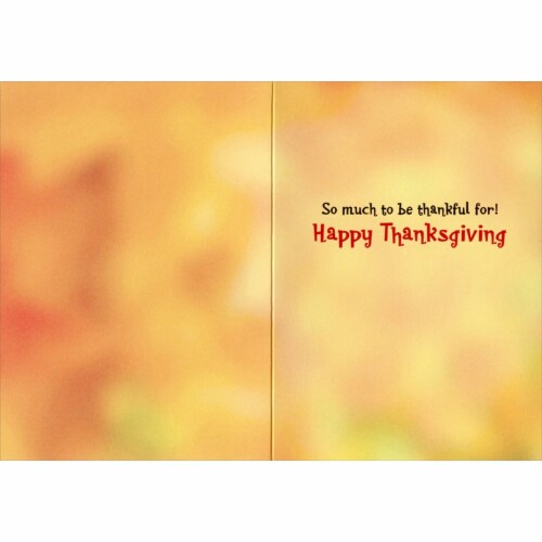 Avanti Pilgrim Cat Kitten Thanksgiving Card Perspective: back