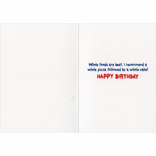 Avanti Dog Pizza Plate Funny Birthday Card Perspective: back