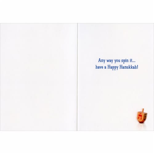 Avanti Pug with Dreidel Dog Hanukkah Card Perspective: back