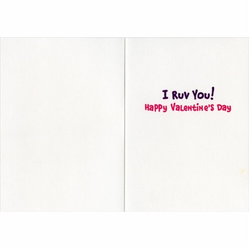 Avanti Dog with Candy Heart on Tongue Valentine's Day Card Perspective: back