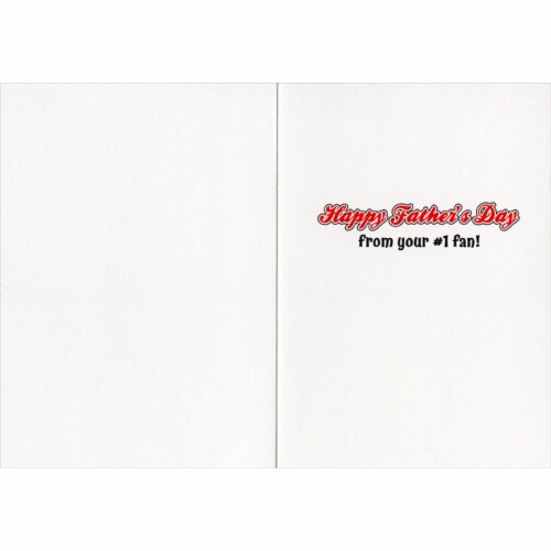 Avanti White Dog Running With Cap Puppy Father's Day Card Perspective: back