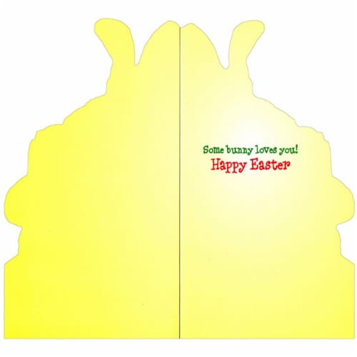 Avanti Chipmunk Bunny In Tulip Cute Little Big Funny Die Cut Easter Card Perspective: back