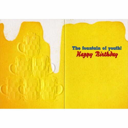 Avanti Fountain Of Beer A-Press Funny Masculine Birthday Card Perspective: back