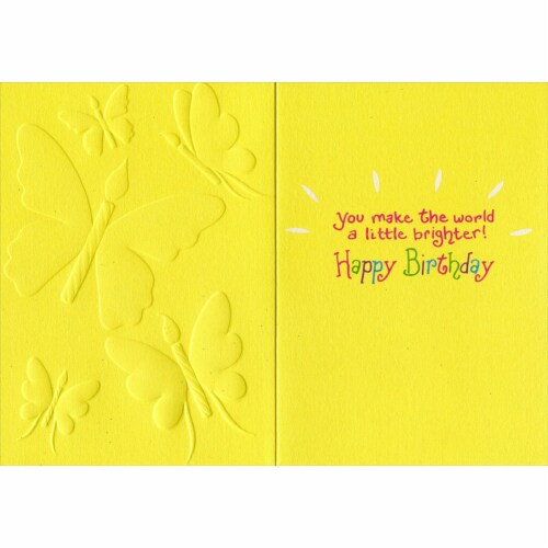 Avanti Butterfly Birthday Candles A-Press Feminine Birthday Card Perspective: back